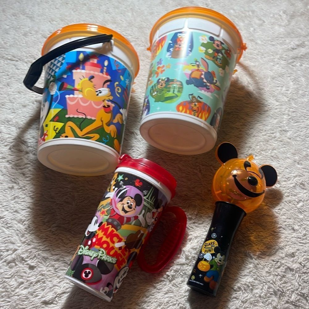 Disney popcorn bucket/ cup bundle